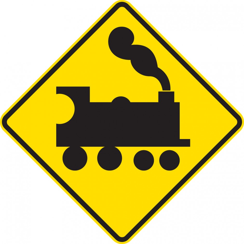 Railway Level Crossing Steam Train - Left