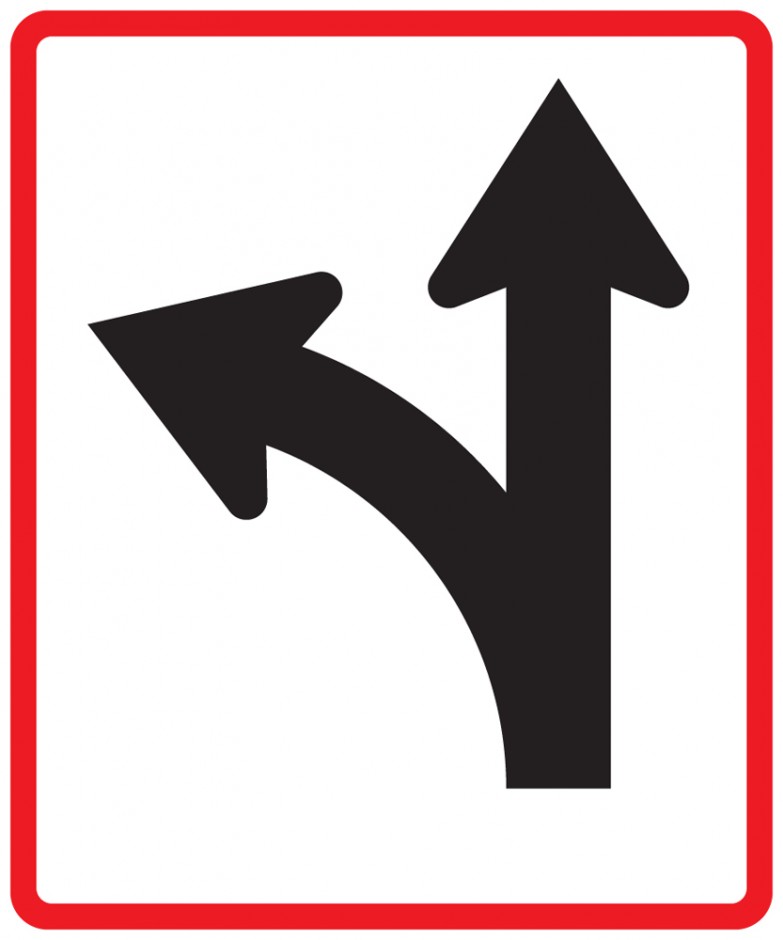 Overhead Lane Use - Straight Ahead or Left Turn