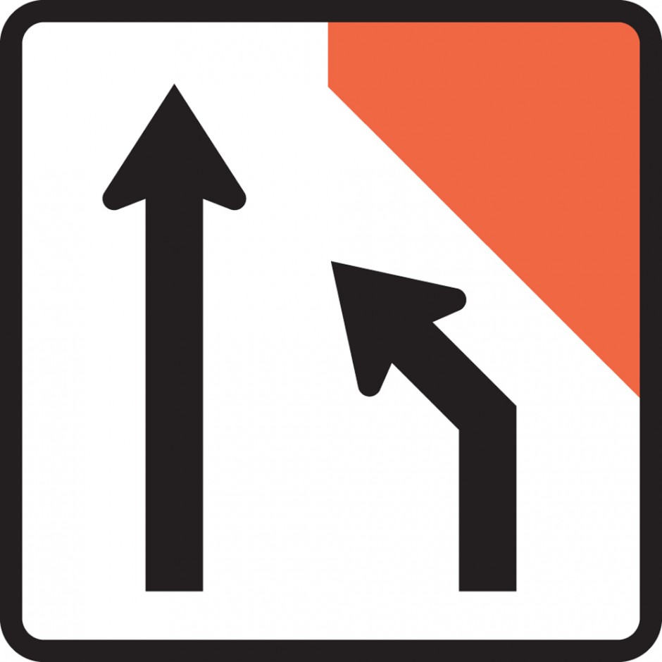 Two Lane One Way Road Closed (right)