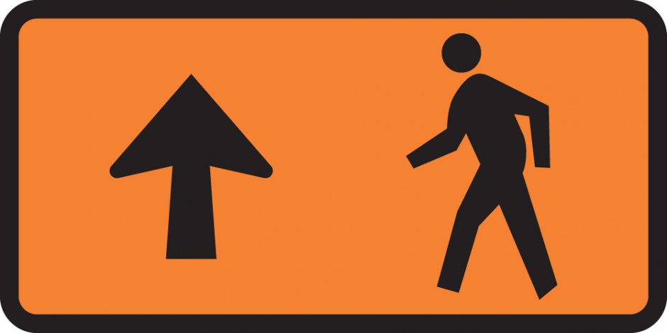 Pedestrian Direction - Straight Left Hand