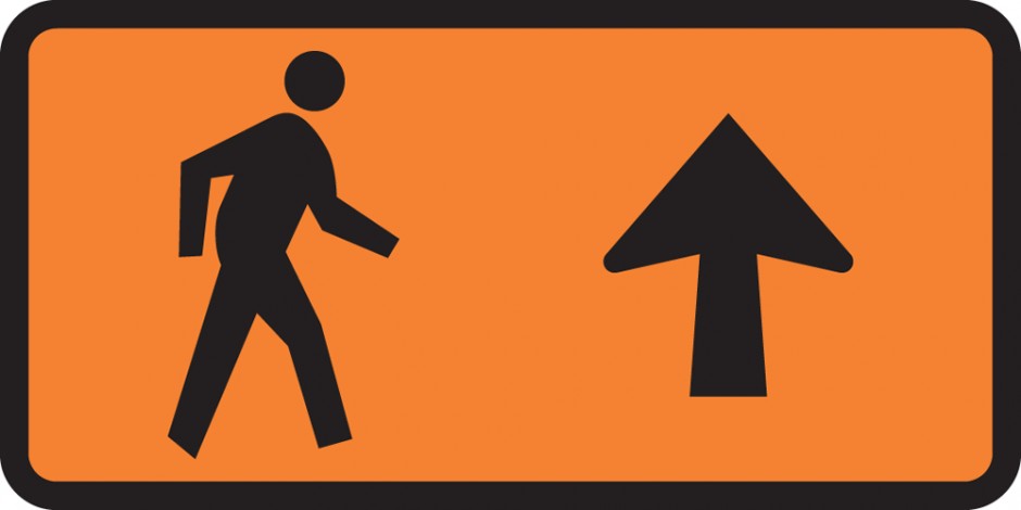 Pedestrian Direction - Straight Right Hand