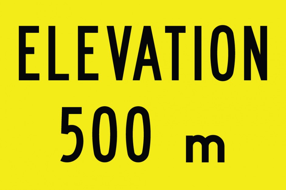 Elevation "__" m Sign