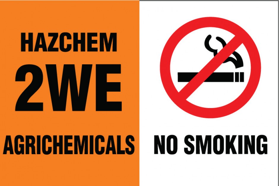 Hazchem 2WE with No Smoking Sign