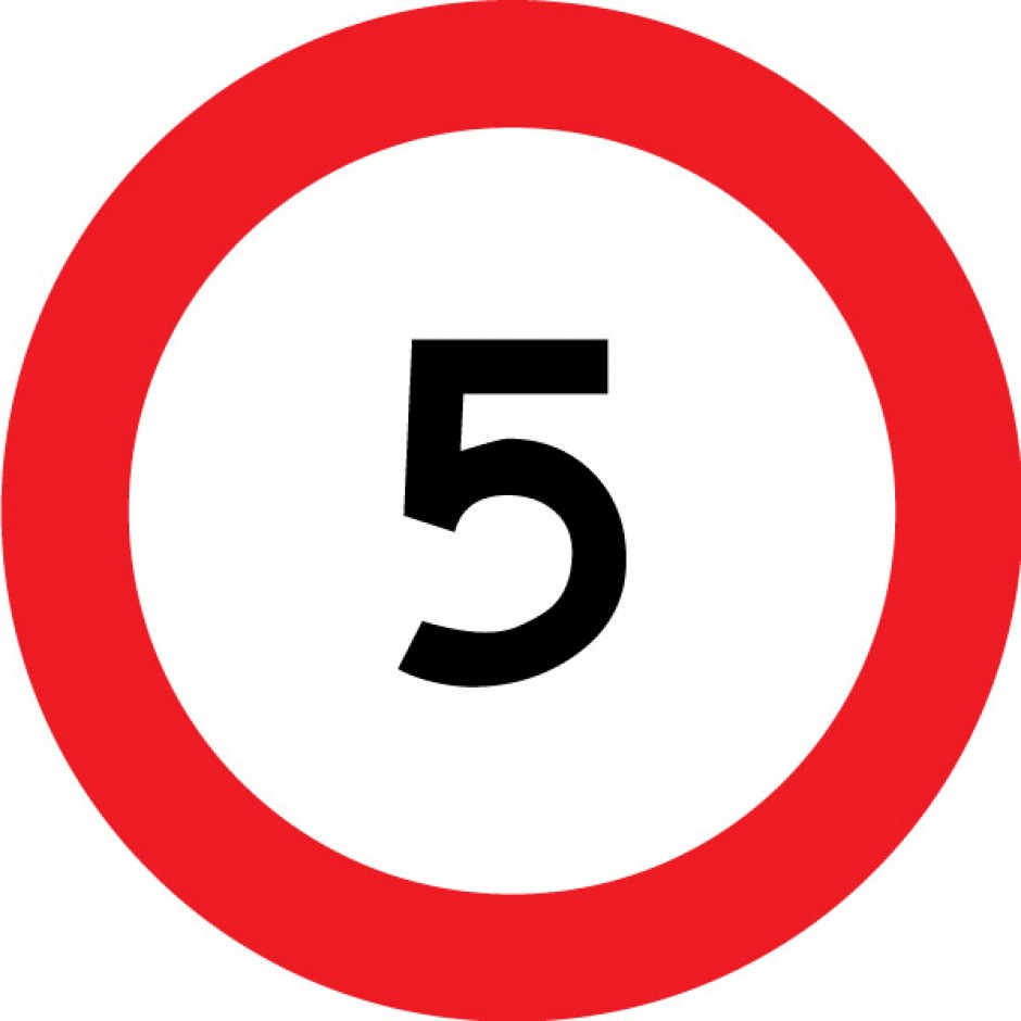 5 km Speed Limit Sign