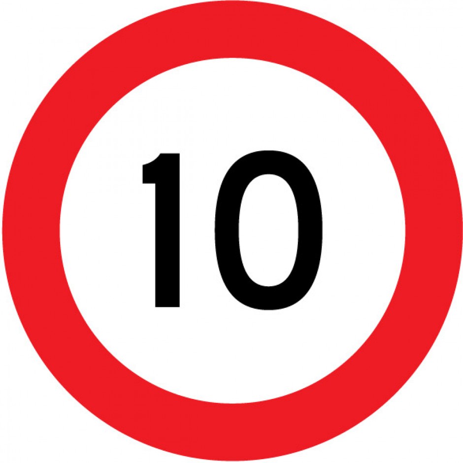 10 km Speed Limit Sign