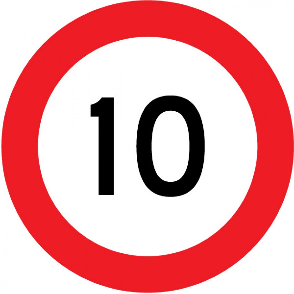 10 Km Speed Limit Sign