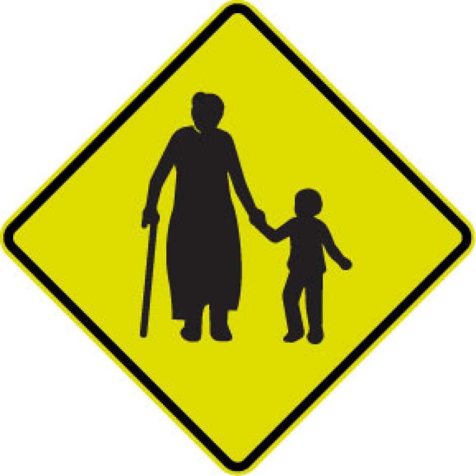 WU1M Marae Pedestrian Warning Sign