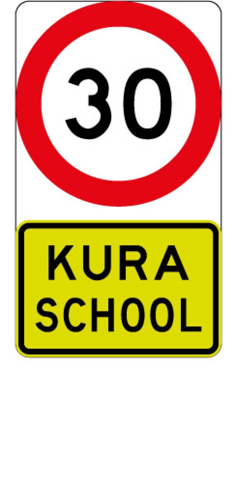New RS62 Kura School Speed Limit Sign - This sign can be used from 19 May 2022