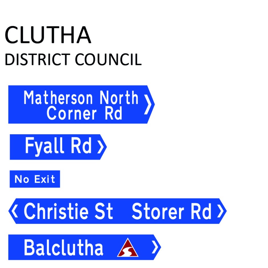 Street Name Blades - Clutha District Council