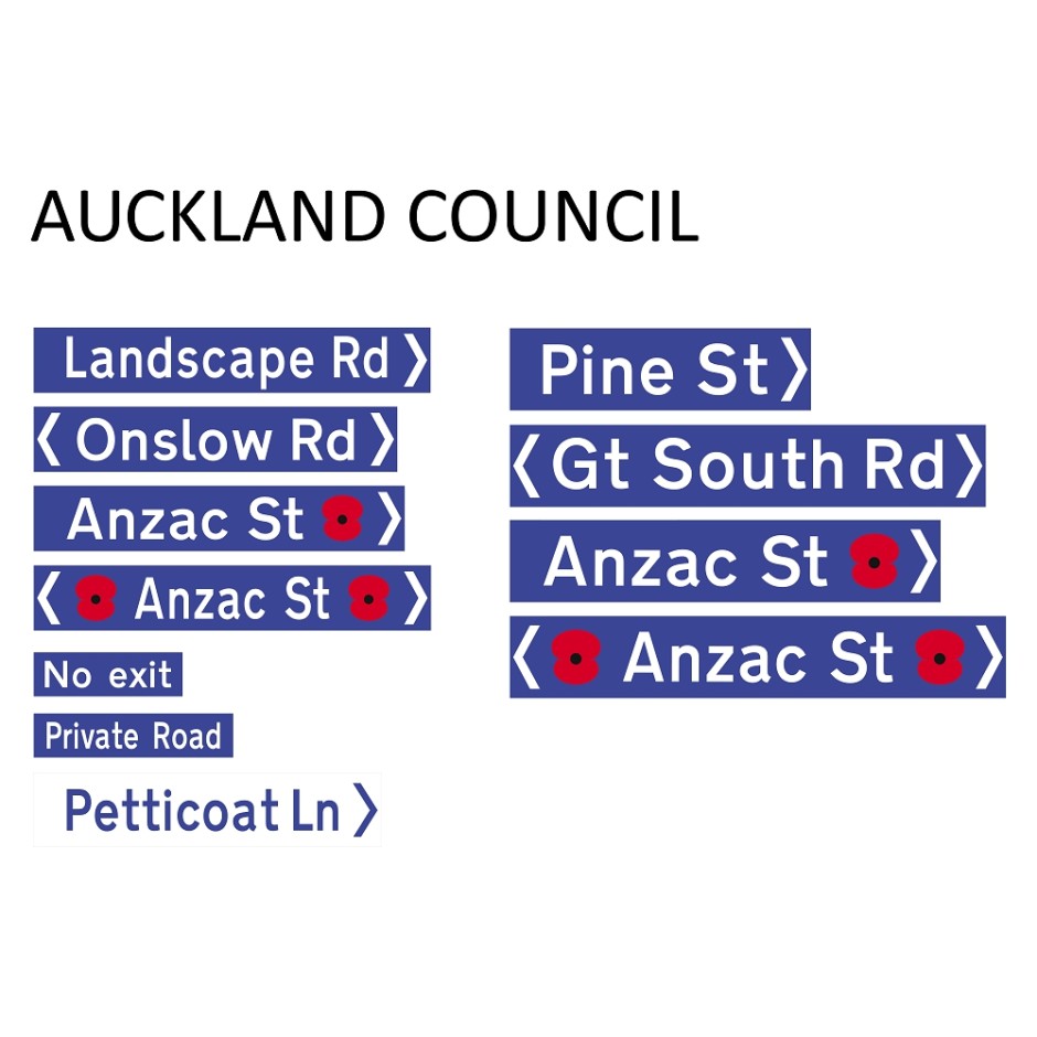 Street Name Blades - Auckland Council (ACC)