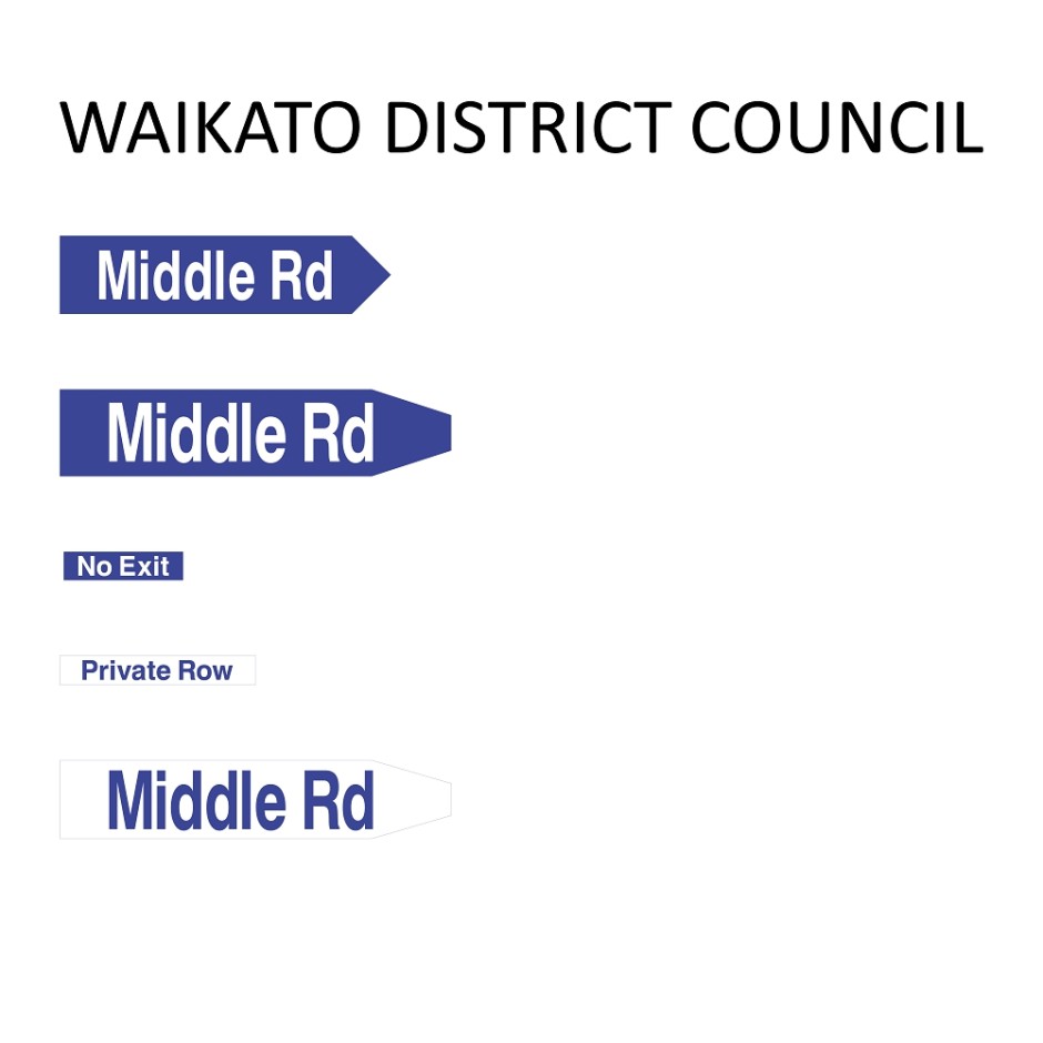 Street Name Blades - Waikato District Council (WDC)