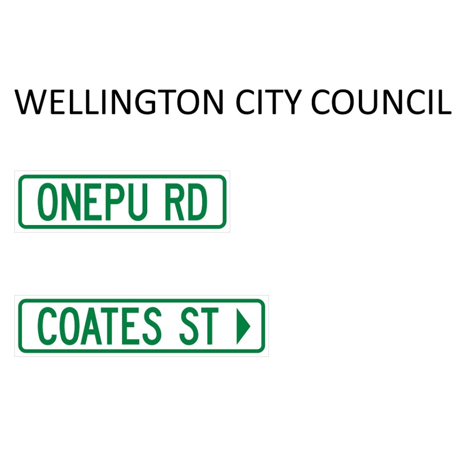 Street Name Blades - Wellington City Council (WCC)