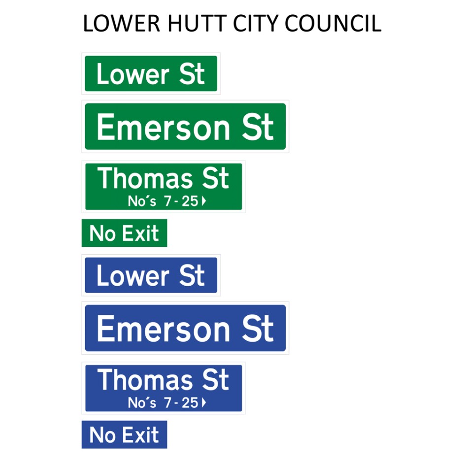 Street Name Blades - Lower Hutt City Council (LHCC)
