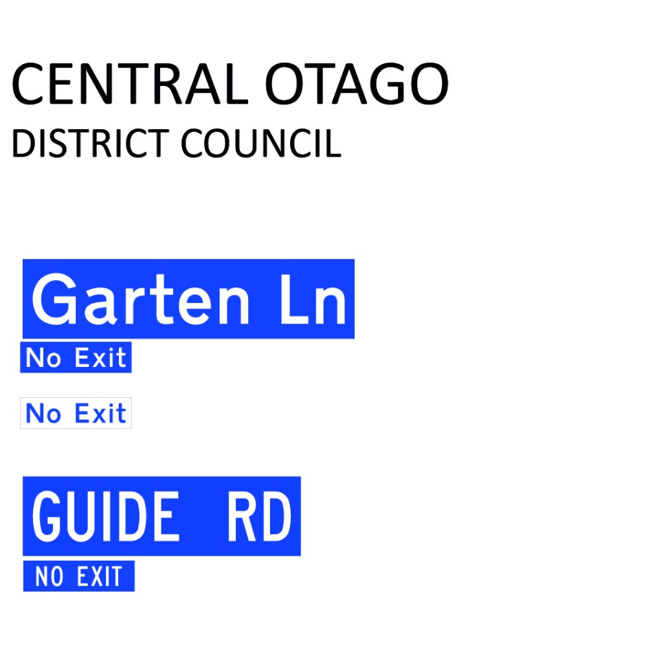 Street Name Blades - Central Otago District Council (CODC)
