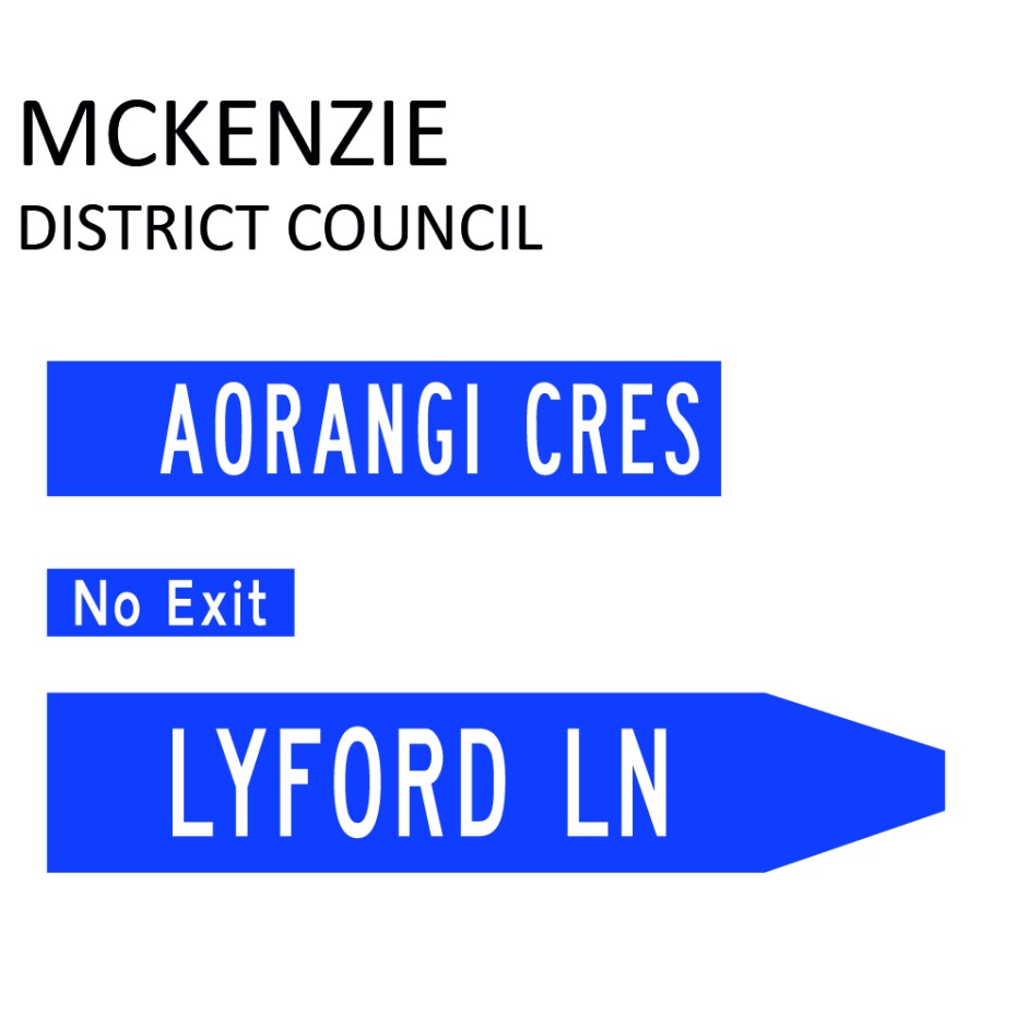 Street Name Blades - McKenzie District Council (MDC)
