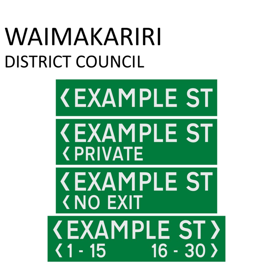 Street Name Blades - Waimakariri District Council (WDC)