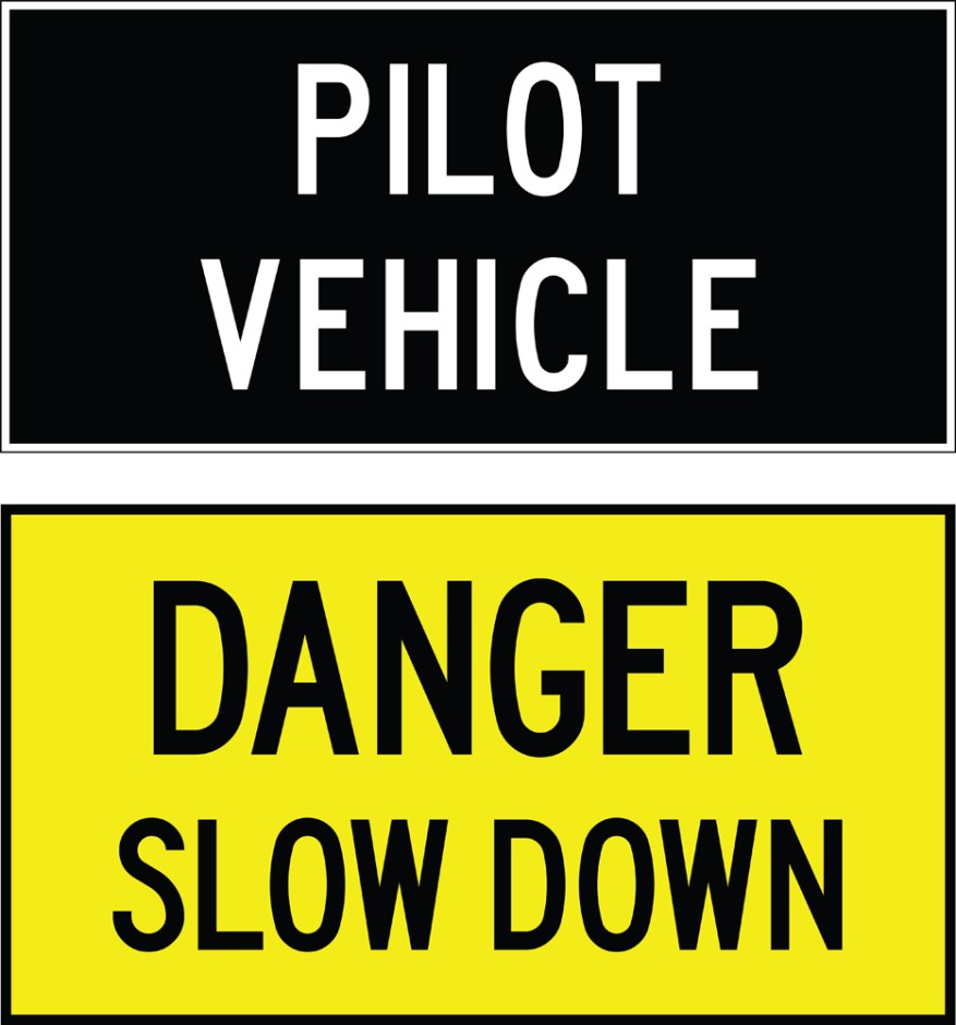 Double-sided Pilot Vehicle Signs - Pilot Vehicle / Danger Slow Down