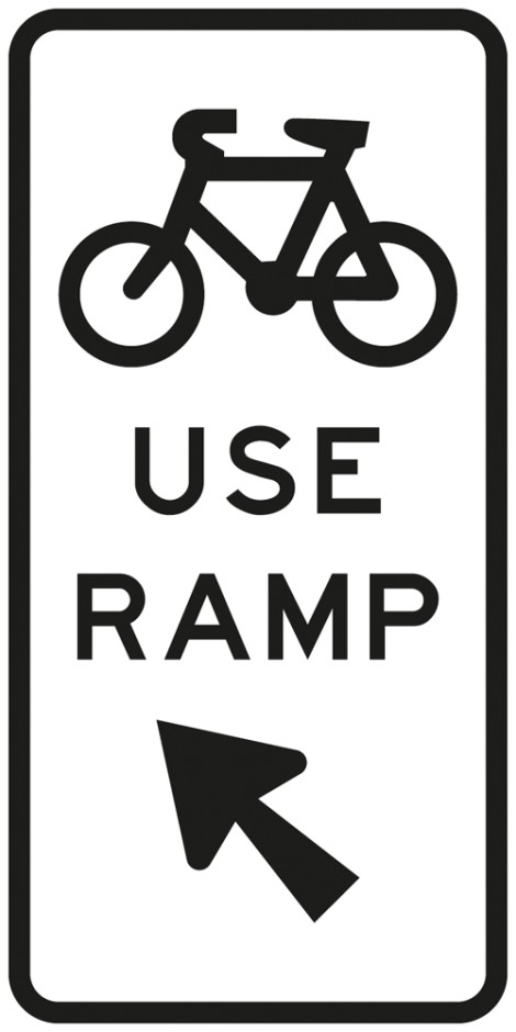 Cyclists Use Ramp Sign