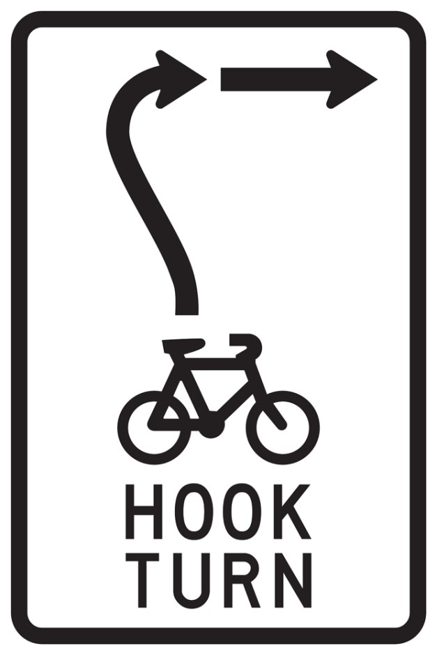 Cycle Hook Turn Sign