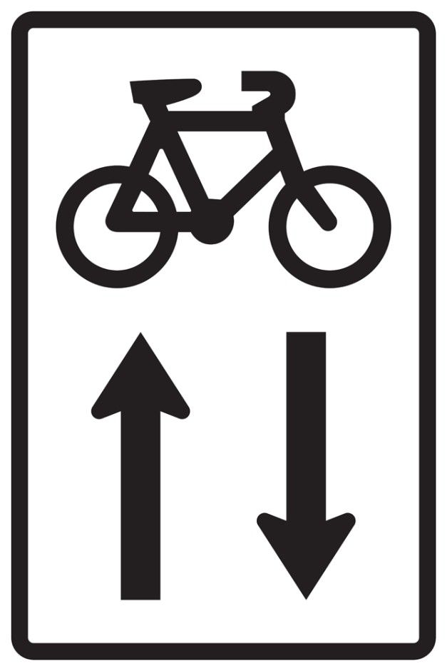 Contra-Flow Cycle Lane Sign