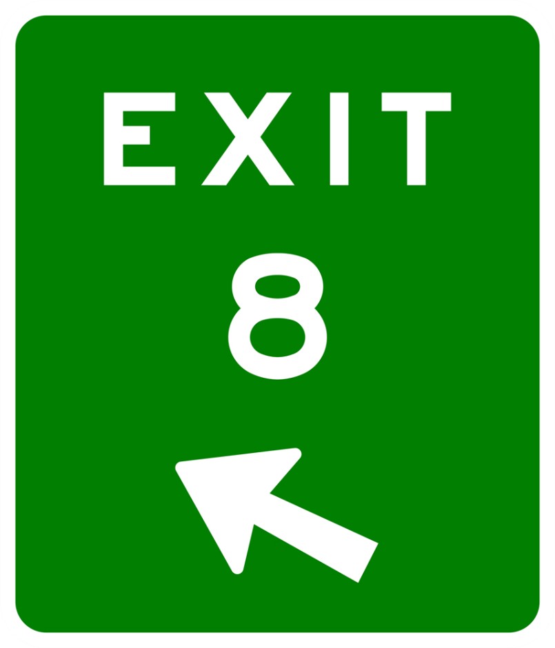 Motorway Exit  - With Arrow & Number(s)