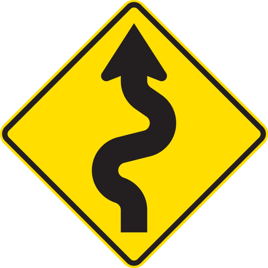 Reverse Curves Left (less than 1km in extent)