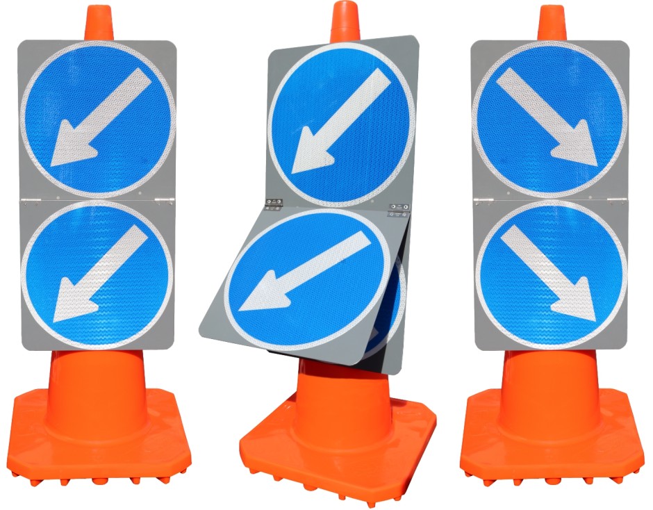 Twin Disc Flip Sign (Cone Mounted)