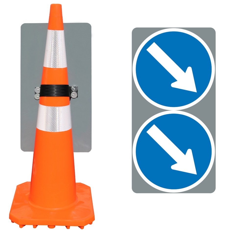 Twin Disc Keep Right Sign (Cone Mounted)