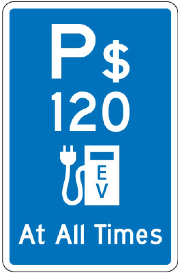EV Charging Station Paid Parking Sign