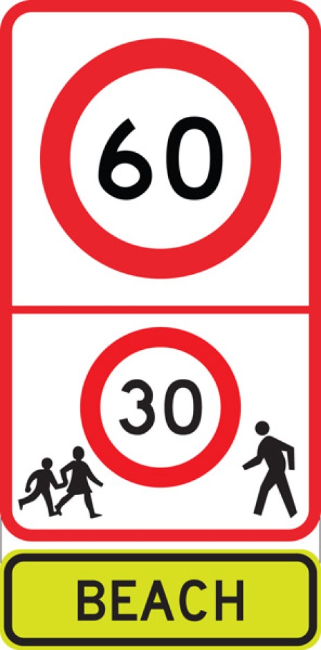 RS63 Beach Variable Speed Limit Static Sign