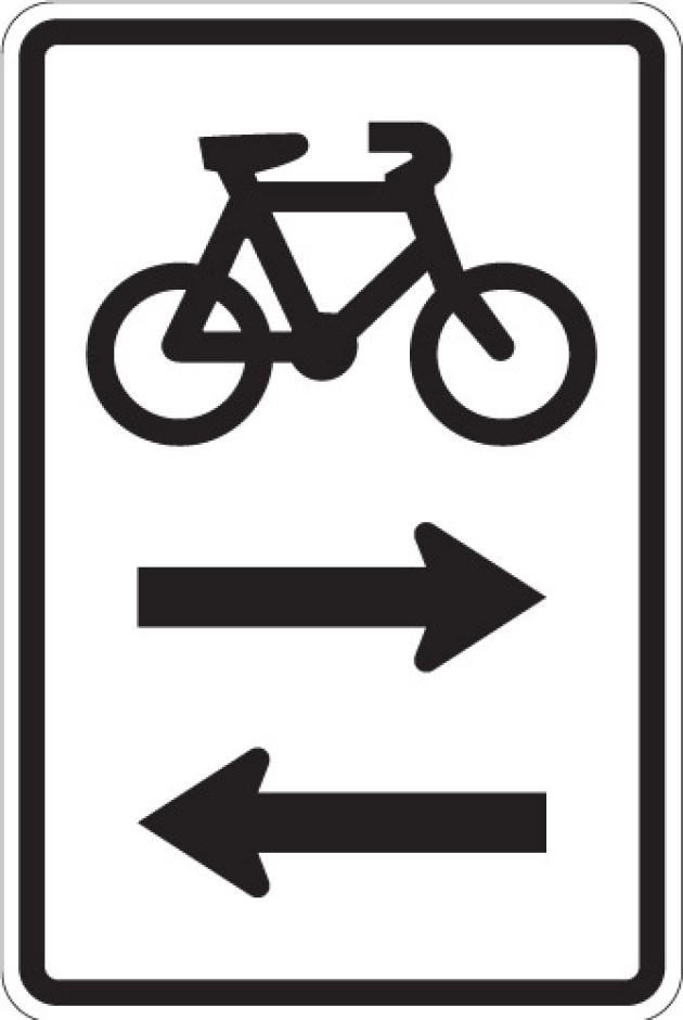 AU43 Advanced Contra-flow Cycle Facility Sign