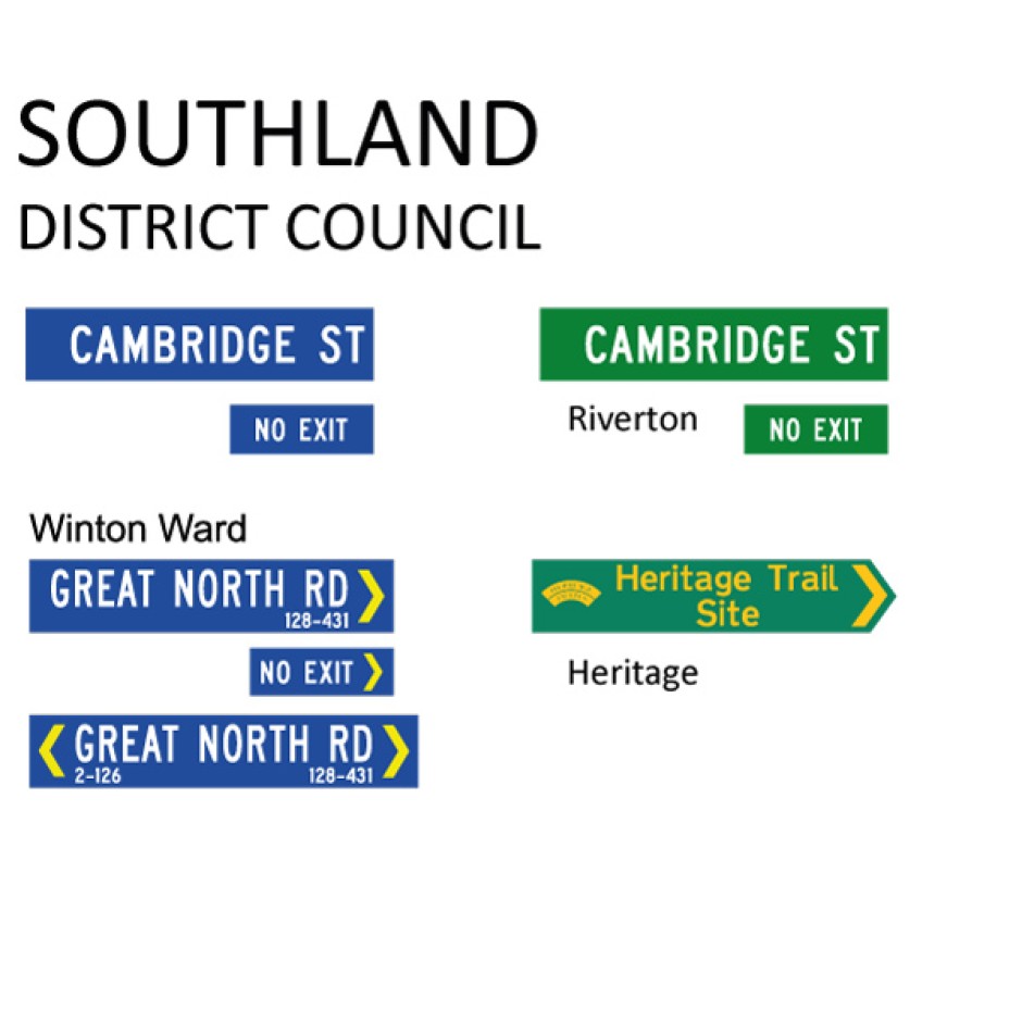 Street Name Blades - Southland District Council (SDC)