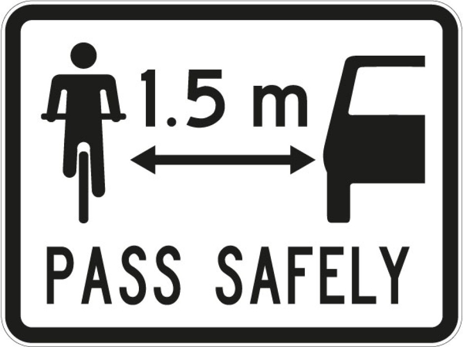 AU52 Pass Safely (Cyclists) Sign - Rural