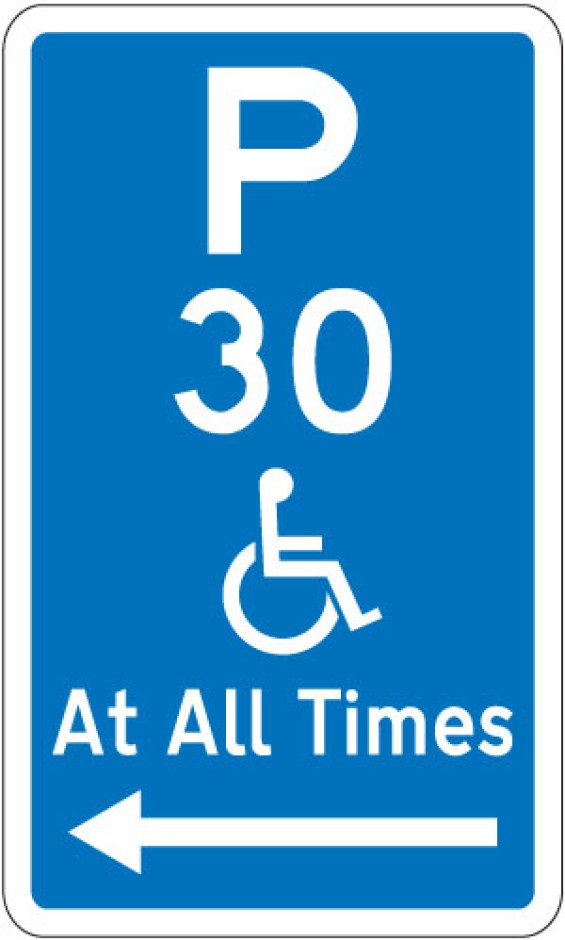 Disabled Parking At All Times - Time Restricted (with Arrows)