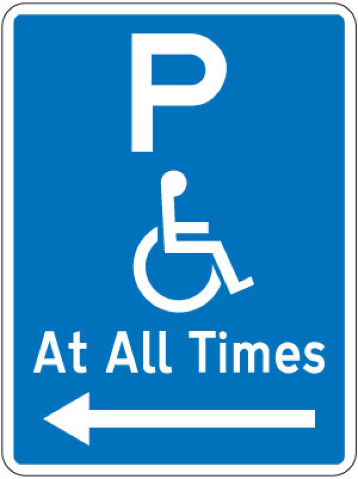 Disabled Parking At All Times - (with Arrows)