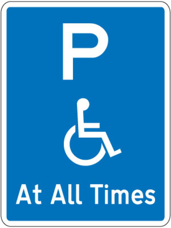 Disabled Parking At All Times Sign