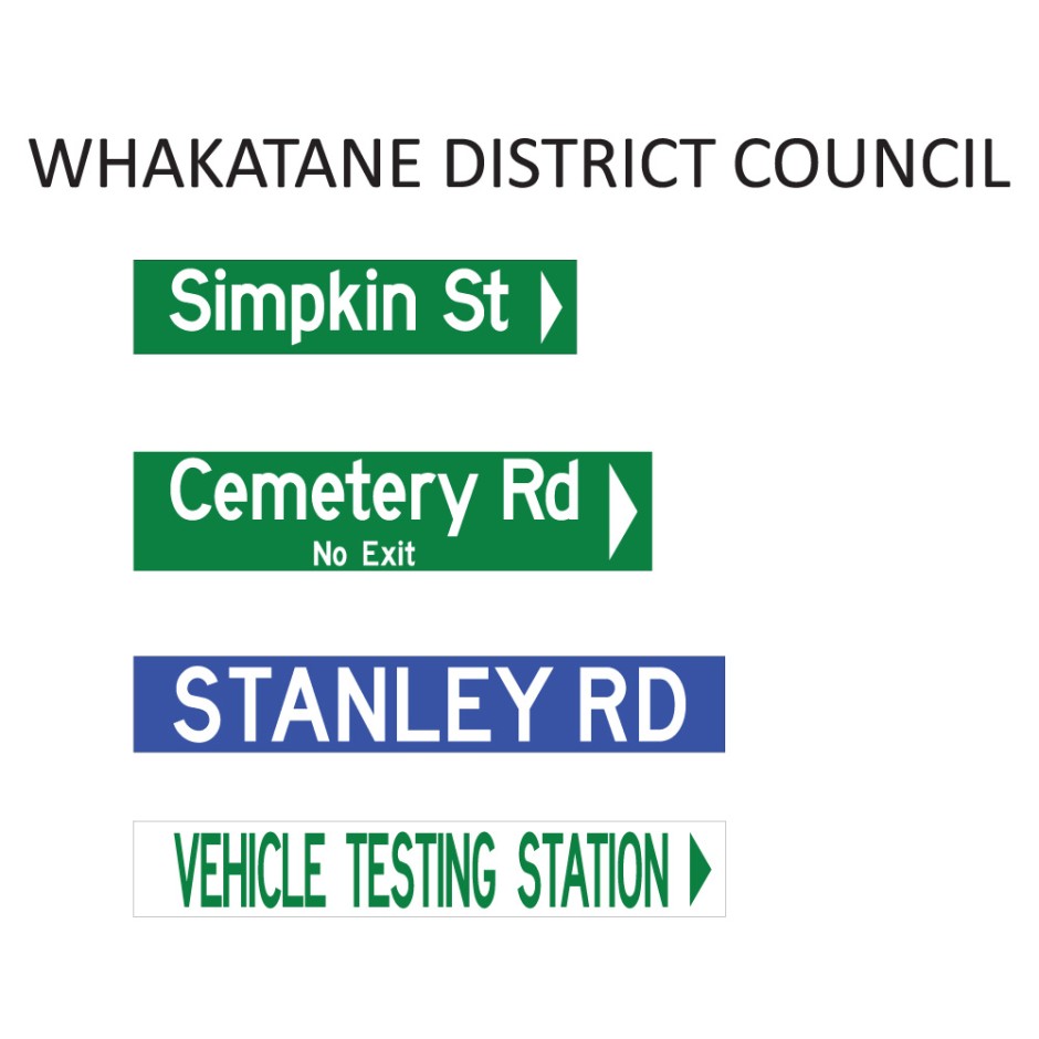 Street Name Blades - Whakatane District Council (WDC)