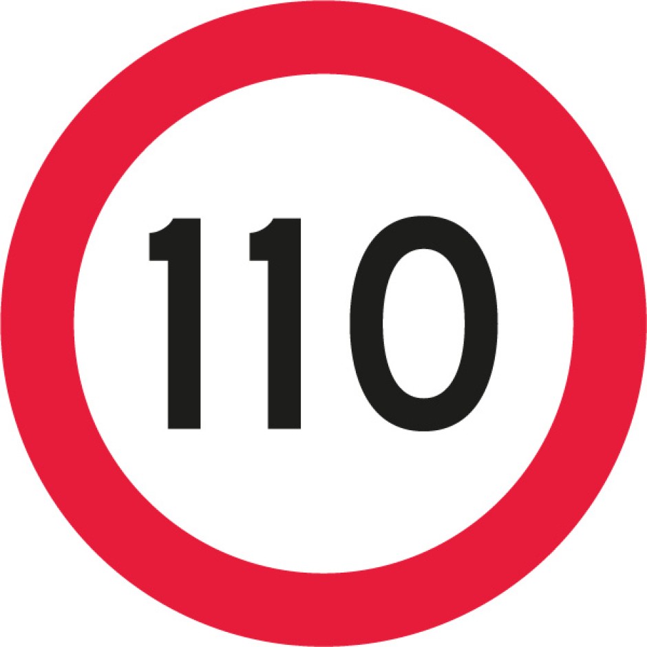 Speed Limit Sign - 110 km/h