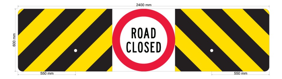 Temporary Road Closure Panel with Chevrons