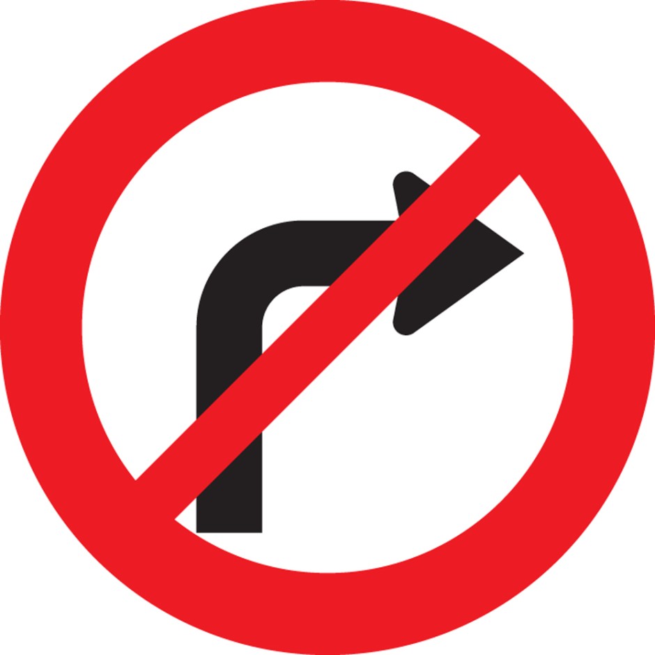 No Right Turn Sign