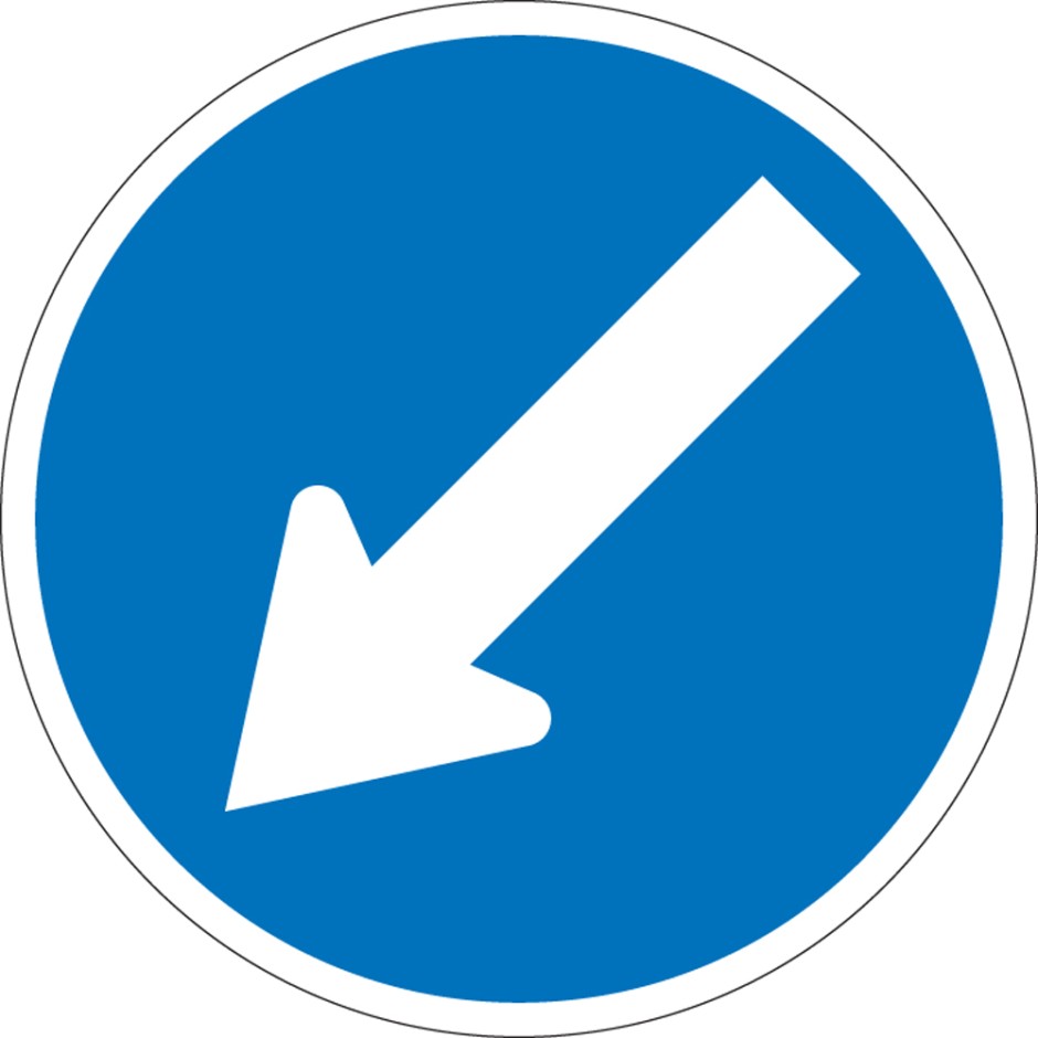 Keep Left Single Disc Sign