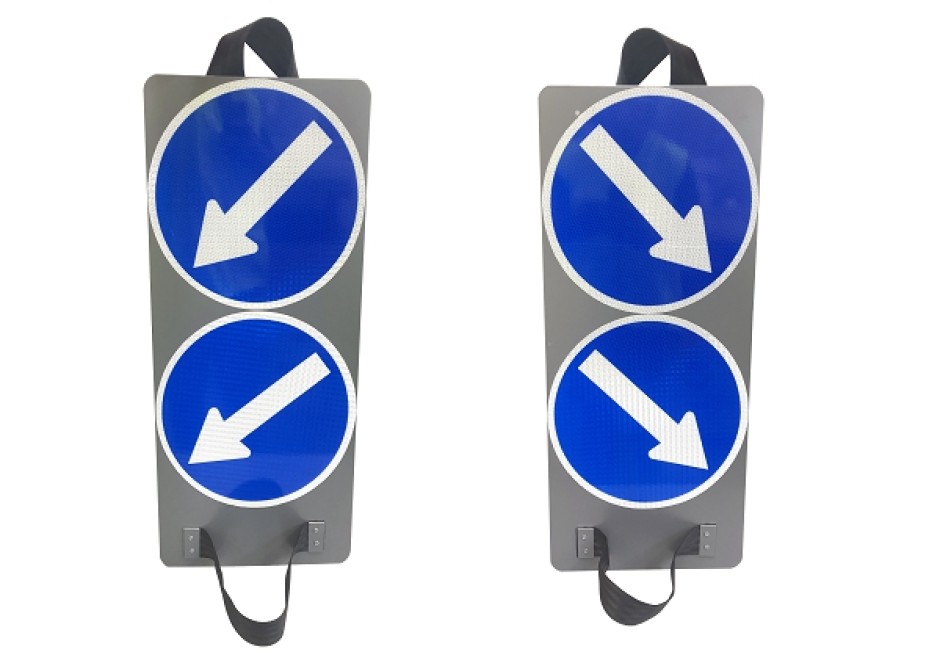 Cone Mounted Twin Disc Sign - Double-Sided