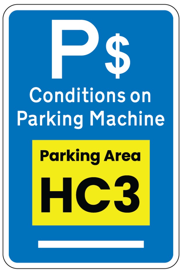 P$ Conditions on the Machine Parking Area Signs